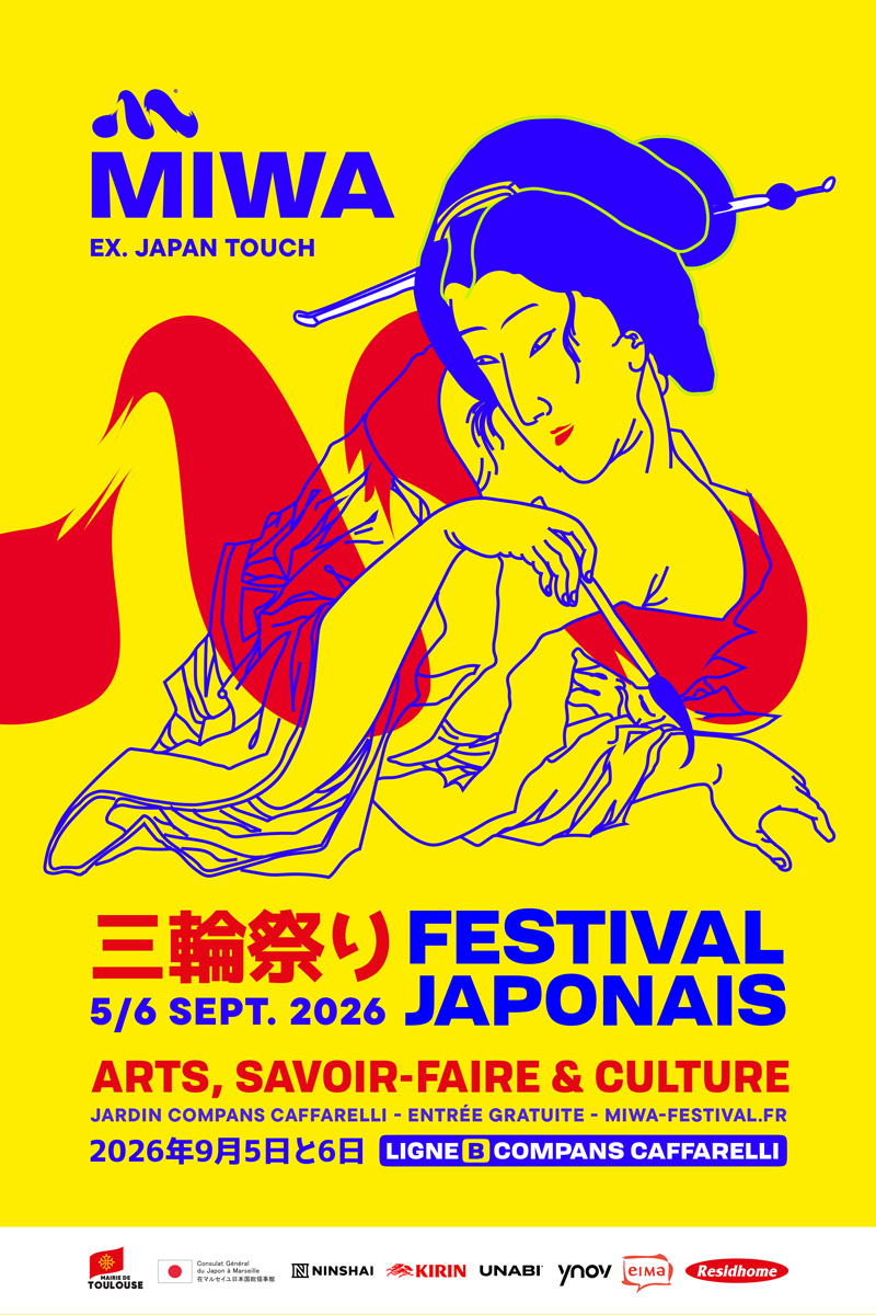 Affiche officielle du Miwa Festival Toulouse 2026, ancien Japan Touch, les 5 et 6 septembre au parc Compans-Caffarelli